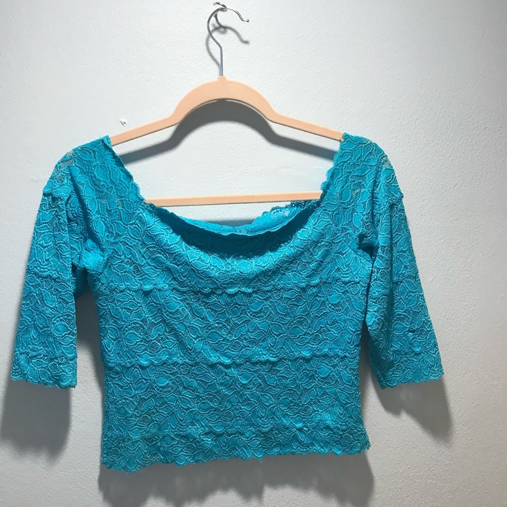 Blue lace top from Kay Celine